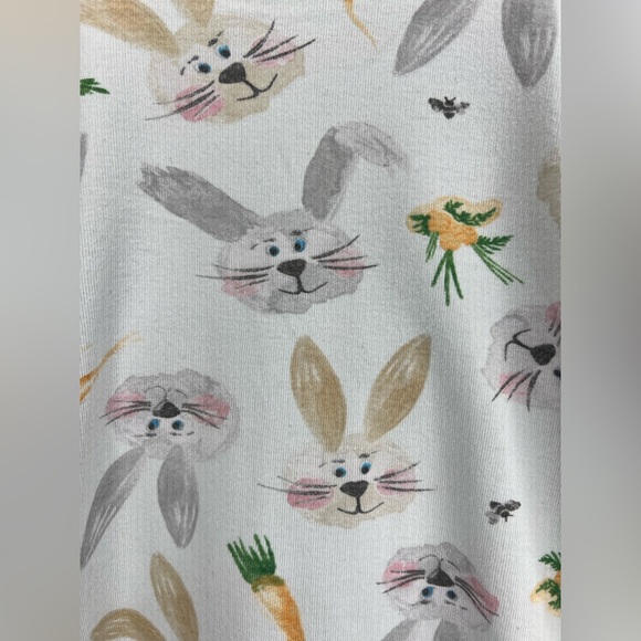 Burt's Bees, 5T, Bunny and Carrot Kids Pajama Set - White, Blue and Green - Picture 6 of 10